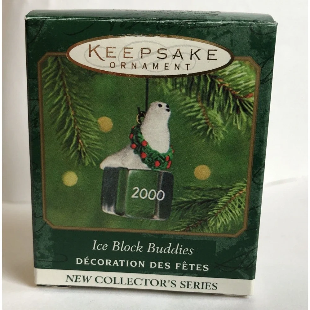 Hallmark Christmas Ornament Keepsake Miniature Ice Block Buddies 2000 Polar Bear